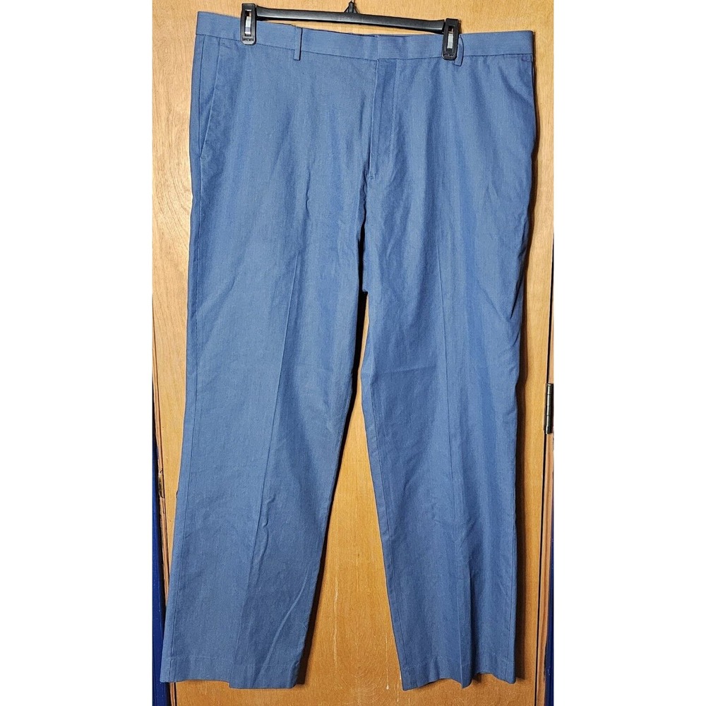 NWT Banana Republic Non-Iron Tailored Slim-Fit Cotton Pant Size 42 x 34 Blue